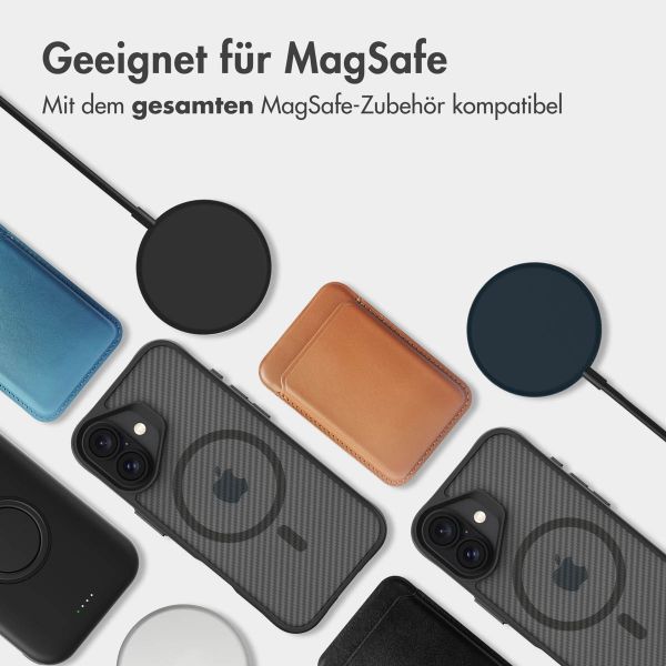 imoshion Rugged Hybrid Carbon Case mit MagSafe für das Apple iPhone 16 Plus - Schwarz