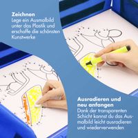 imoshion Reisetisch - Tablethalter Auto - 7 Aufbewahrungsfächer - Inklusive 2 Malvorlagen - Blau