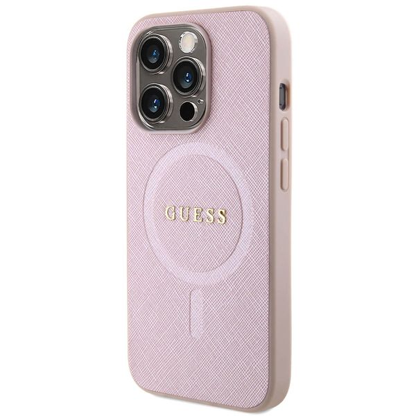 Guess Saffiano MagSafe Back Cover Apple iPhone 15 Pro - Rosa