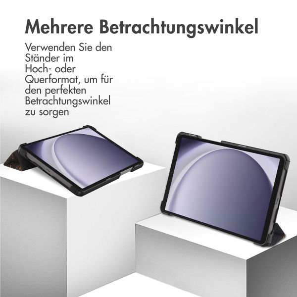 imoshion Design Trifold Klaphülle Samsung Galaxy Tab A11 / A9 8.7 Zoll - Black Marble