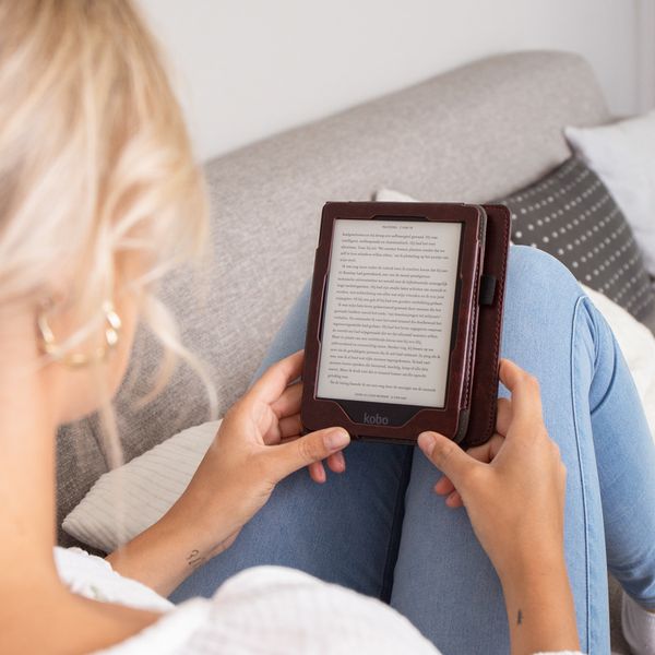 imoshion Vegan Leather Klapphülle Kobo Clara HD - Dunkelbraun