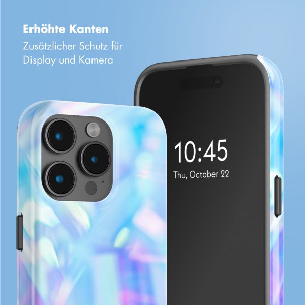 Selencia Vivid Tough Back Cover mit MagSafe für das iPhone 15 Pro - Holographic Blue Dream