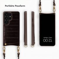 Selencia Nova Echtleder Backcover mit Kartenhalter Samsung Galaxy S26 Ultra - Dark Chocolate
