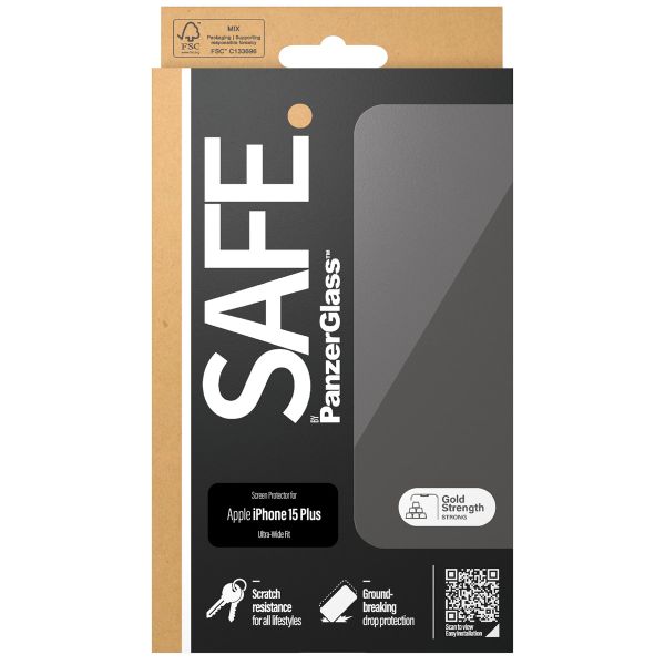 SAFE by PanzerGlass Ultra-Wide Fit Displayschutz für das Apple iPhone 15 Plus