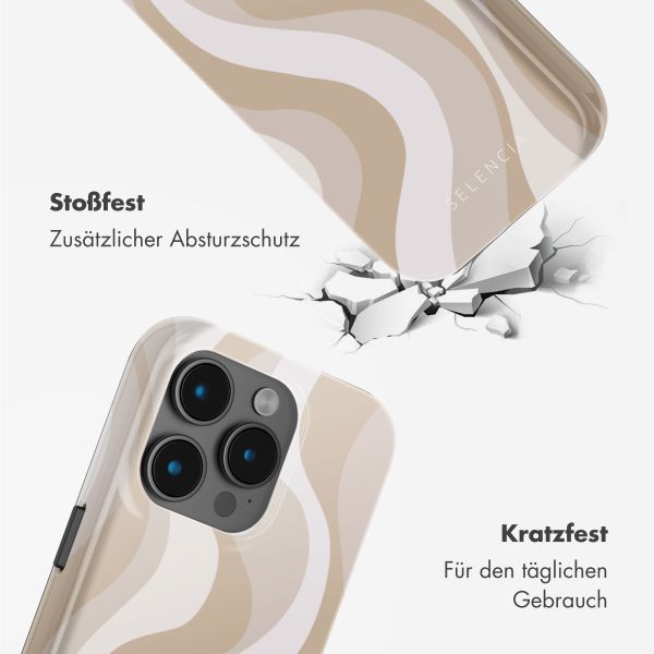 Selencia Vivid Tough Back Cover mit MagSafe für das iPhone 15 Pro - Desert Waves Beige