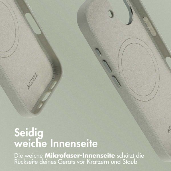 Accezz MagSafe Leather Backcover Apple iPhone 17 - Light Grey