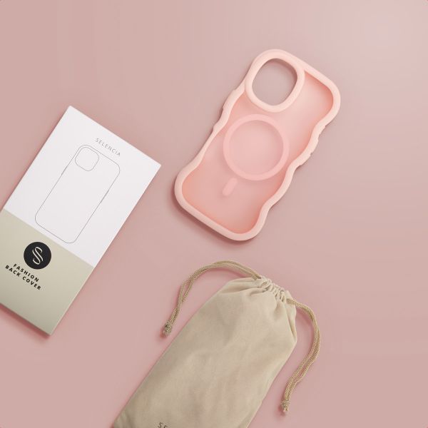 Selencia Wavy Backcover mit MagSafe Apple iPhone 16 - Soft Pink