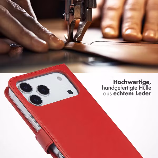 Selencia Echtleder Klapphülle Apple iPhone 18 Pro / 17 Pro - Rot