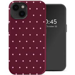 Selencia Vivid Back Cover Apple iPhone 14 - Happy Dots Burgundy