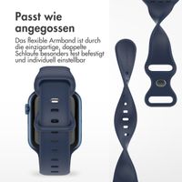 imoshion Silikon-Armband⁺ für  Apple Watch Series 1 t/m 9 / SE (38/40/41 mm) | Series 10 / 11 (42 mm) - Größe S/M - Midnight
