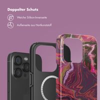 Selencia Vivid Tough Back Cover MagSafe für das iPhone 15 Pro - Marble Purple