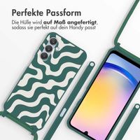 imoshion Silikonhülle design mit Band für das Samsung Galaxy A25 (5G) - Petrol Green Groovy