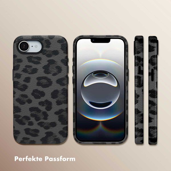 Selencia Sabi Backcover Leopardenmuster mit MagSafe Apple iPhone 16e - Midnight Black