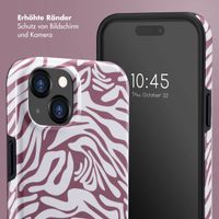 Selencia Vivid Tough Back Cover für das iPhone 15  - Trippy Swirl Dark Rose