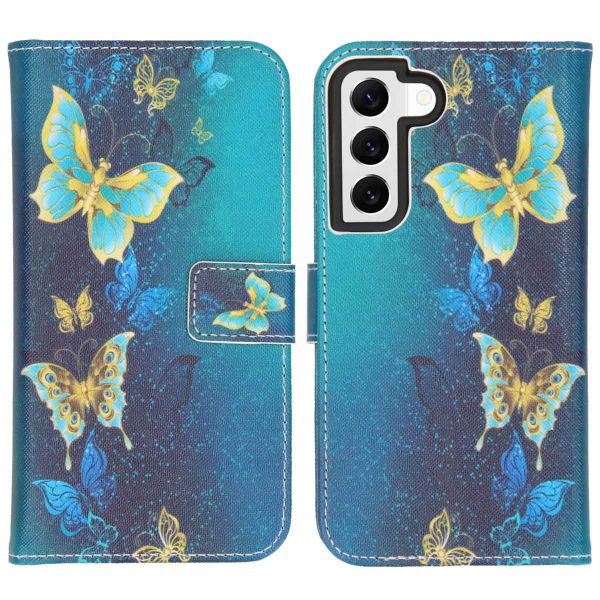 imoshion Design TPU Klapphülle für das Samsung Galaxy S22 - Blue Butterfly