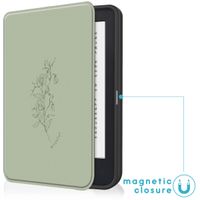 imoshion Design Slim Soft Case Sleepcover für das Kobo Clara 2E / Tolino Shine 4 - Floral Green