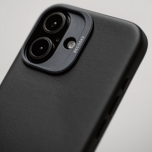 Decoded Leather Backcover MagSafe Apple iPhone 16 - Schwarz