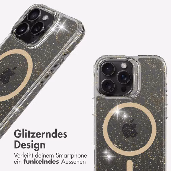 imoshion Klare Glitter Backcover mit MagSafe Apple iPhone 16 Pro Max - Gold