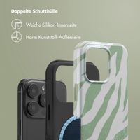 Selencia Vivid Rückabdeckung mit MagSafe Apple iPhone 16 Pro - Colorful Zebra Sage Green