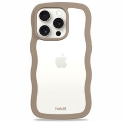 Holdit Wavy Case für das iPhone 15 Pro - Mocha Brown / Transparent