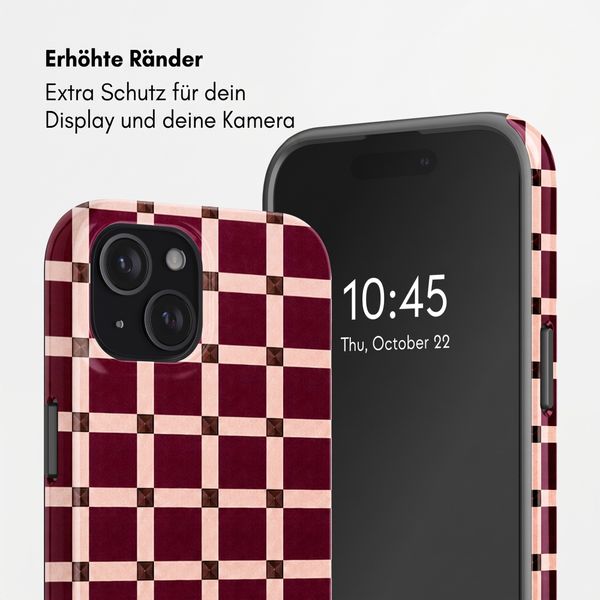Selencia Vivid Back Cover Apple iPhone 15 - Check This Burgundy
