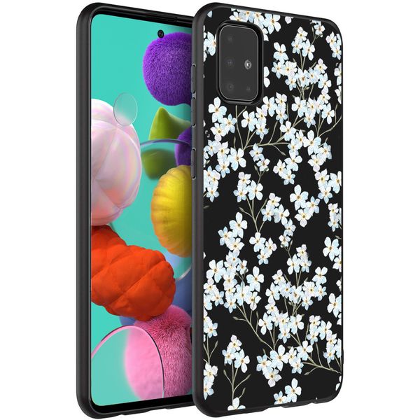 imoshion Design Hülle Samsung Galaxy A51 - Blume - Weiß / Schwarz