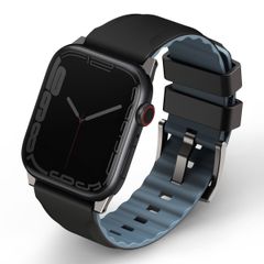 Uniq Linus AiroSoft™ Silikonarmband für die Apple Watch Series 1 bis 9 / SE (38/40/41 mm) | Series 10 (42 mm) - Midnight Black