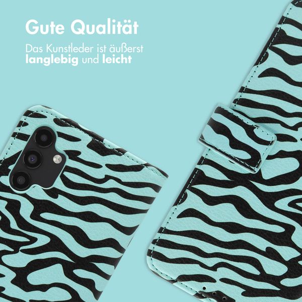 imoshion Design Klapphülle Samsung Galaxy A13 (5G) - Black Blue Stripes