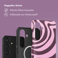 Selencia Vivid Rückabdeckung mit MagSafe Samsung Galaxy S25 - Wavy Swirl Pink Plum