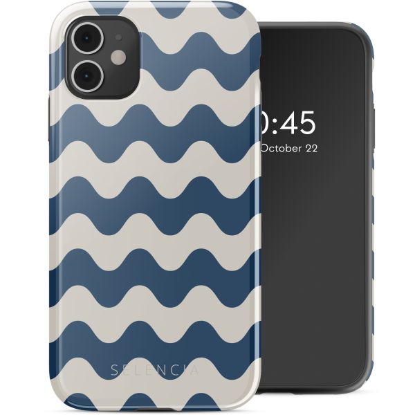 Selencia Vivid Tough Back Cover für das iPhone 11 - Wave Vibes Classic Blue