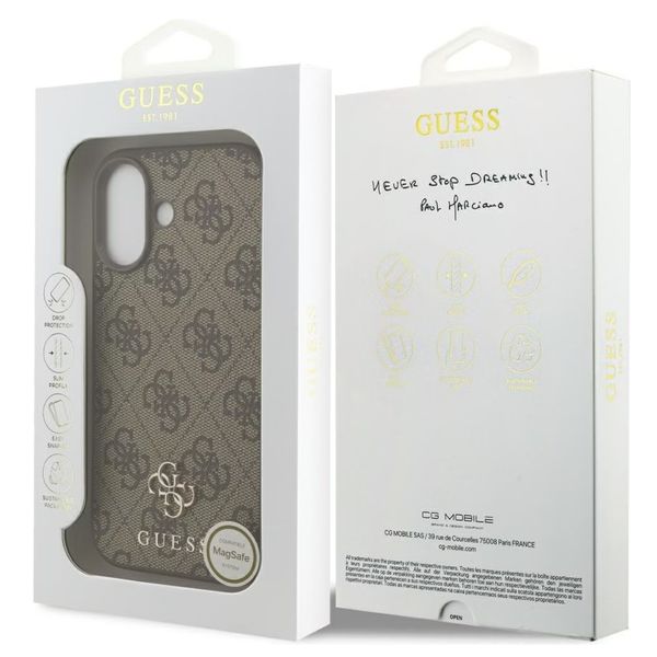 Guess 4G Metal Logo Back Cover MagSafe Apple iPhone 17 - Braun