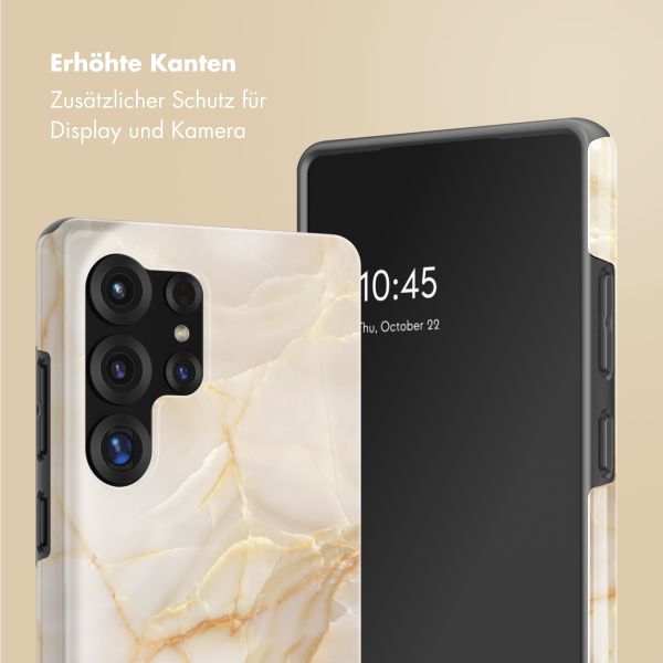 Selencia Vivid Back Cover Samsung Galaxy S25 Ultra - Golden Beige Marble