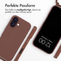 imoshion SilikonHülle mit Band Apple iPhone 16 - Braun