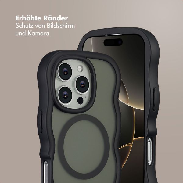 Selencia Wavy Backcover mit MagSafe Apple iPhone 16 Pro - Schwarz