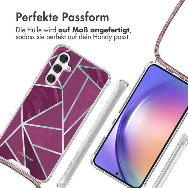 imoshion Design Hülle mit Band Samsung Galaxy A54 (5G) - Bordeaux Graphic
