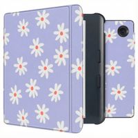 imoshion Design Slim Hard Case Sleepcover mit Stand Kobo Libra Colour - Flowers Distance
