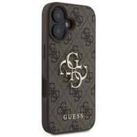 Guess 4G Metal Logo Back Cover für das iPhone 16 - Braun