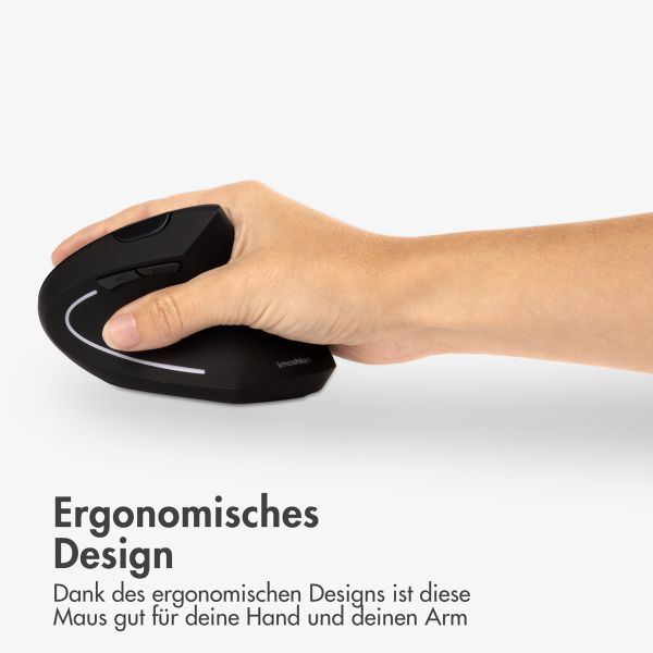 imoshion Ergonomische kabellose Maus - Rechtshändig - USB-A - Schwarz