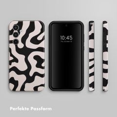 Selencia Vivid Back Cover Samsung Galaxy A35 - Art Wave Black