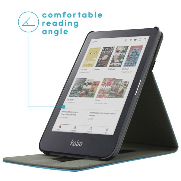 imoshion Stand Flipcase für das Kobo Clara Colour / Clara BW / Tolino Shine 5 / Shine Color - Hellblau