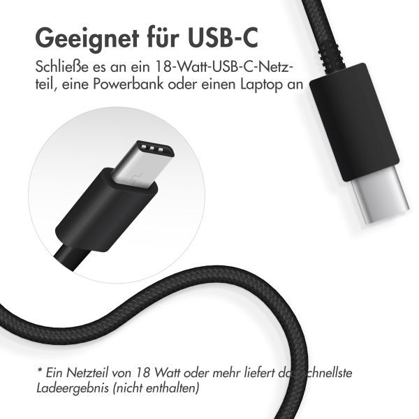 Accezz Wireless Charger USB-C - MagSafe kabelloses Ladegerät - 1 Meter - Schwarz