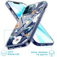 imoshion Design Hülle Apple iPhone 12 (Pro) - Blume - Weiß