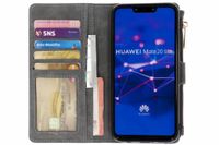 Luxuriöse Portemonnaie-Klapphülle Grau für Huawei Mate 20 Lite