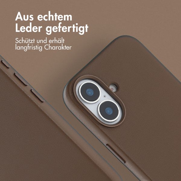 Accezz MagSafe Leather Backcover Apple iPhone 16 - Kaffeebraun
