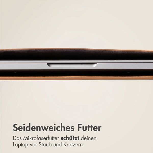 Accezz Leather Laptop Hülle Apple MacBook 16 Zoll - Laptop Sleeve - Cognac