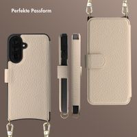 Selencia Riva Bookcase mit MagSafe und Handgelenkband Samsung Galaxy A37 (5G) - Beige