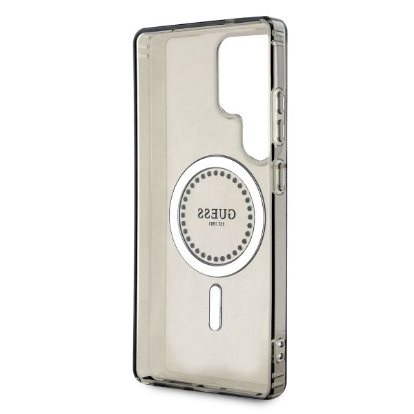 Guess MagSafe IML Strass Hülle Samsung Galaxy S25 Ultra - Schwarz