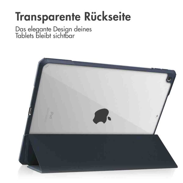 imoshion Trifold Hardcase Klapphülle Apple iPad 9 (2021) 10.2 Zoll / iPad 8 (2020) 10.2 Zoll / iPad 7 (2019) 10.2 Zoll - Dunkelblau