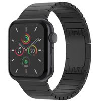 Selencia Edelstahl Gliederarmband für das  Apple Watch Series 1 t/m 9 / SE (38/40/41 mm) | Series 10 / 11 (42 mm) - Schwarz