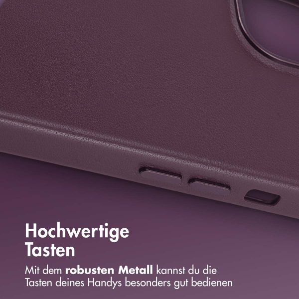 Accezz MagSafe Leather Backcover für das Apple iPhone 14 - Heath Purple